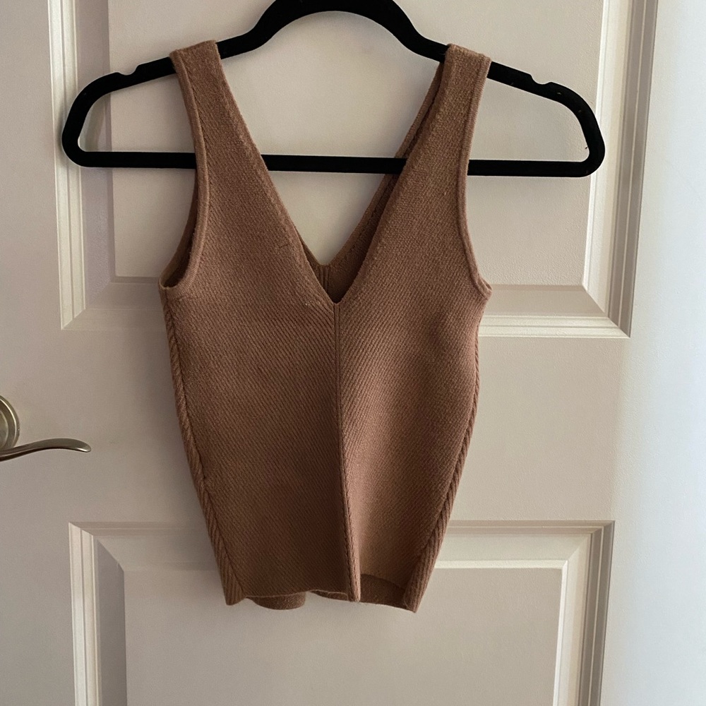 Abercrombie and fitch brown tank top (sweater material)